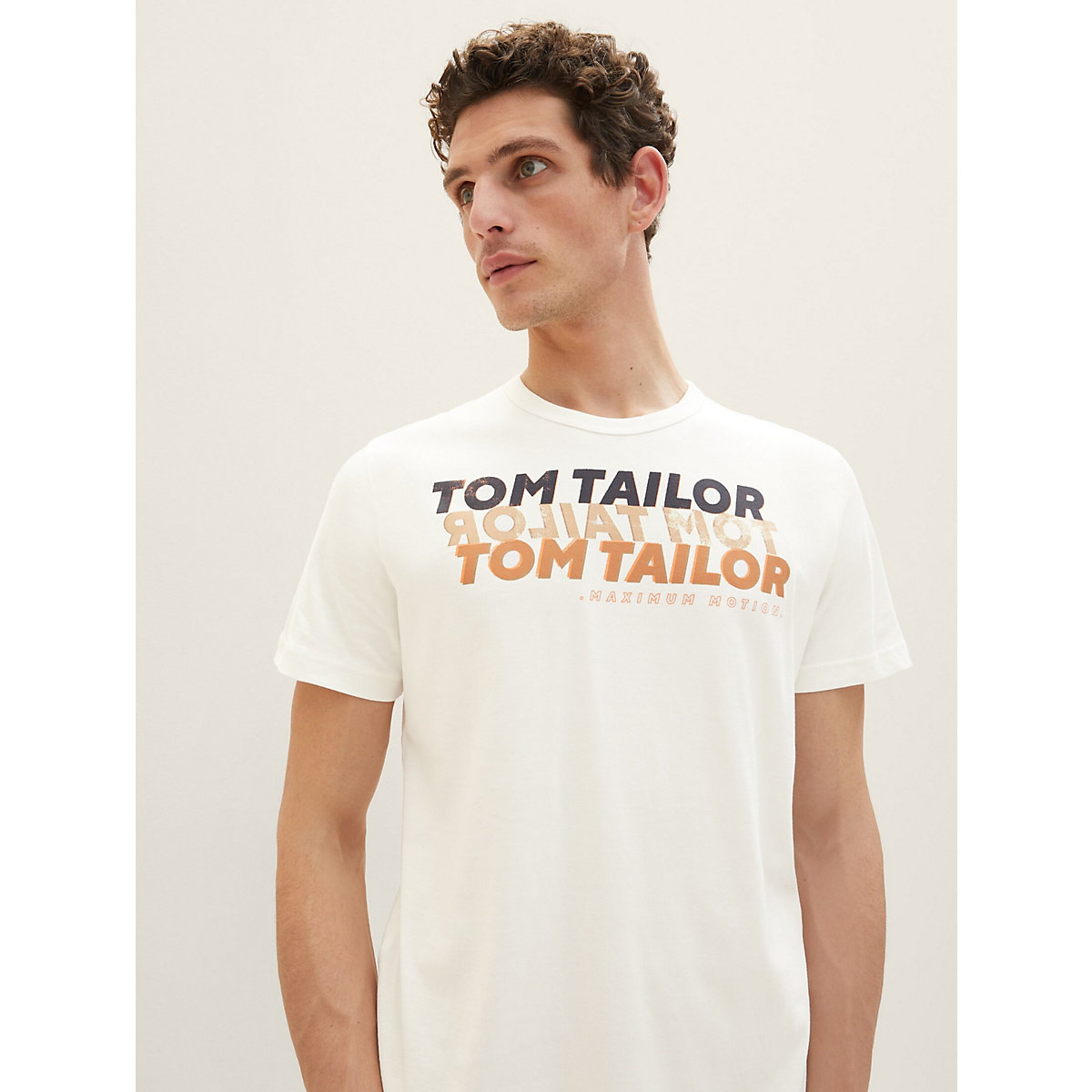 TOM TAILOR T-Shirt T-Shirt mit Schriftzug T-Shirts offwhite