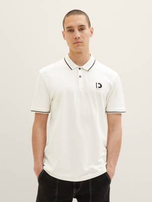 TOM TAILOR Denim Poloshirts Poloshirt mit Logo Print Poloshirts offwhite
