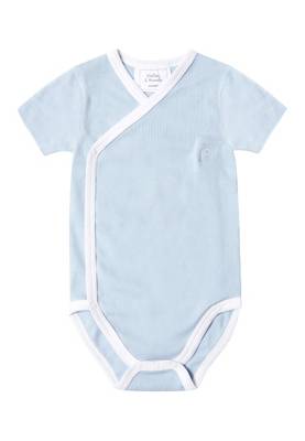 Wickelbody-Set kurzarm Krabbe blau für Kinder hellblau