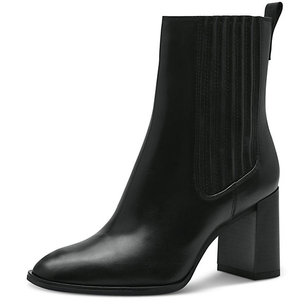 Damen Elegante Stiefelette  1-25360-41 Schwarz 001 Black Leder/Synthetik Ankle Boots