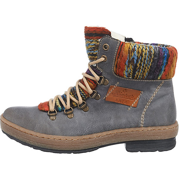 Rieker, rieker Gute Stiefeletten, grau-kombi Gute rieker Qualität beliebte Schuhe d19849 Rieker, rieker Gute Stiefeletten, grau-kombi Gute rieker Qualität beliebte Schuhe d19849