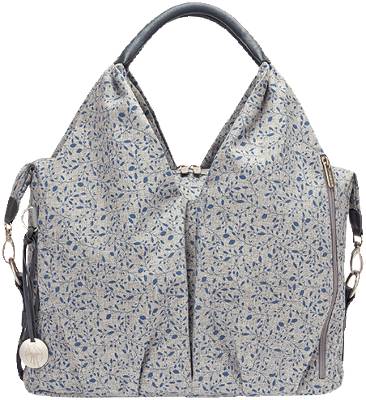 Wickeltasche Greenlabel, Neckline Bag, Allover Fleur Black mélange