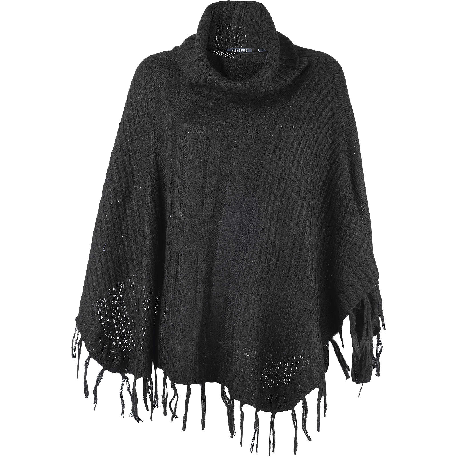 blue Poncho schwarz Damen Gr. 44 blue Poncho schwarz Damen Gr. 44