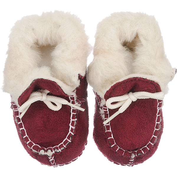 Schuhe  Playshoes Baby Krabbelschuhe in Lammfell-Optik bordeaux