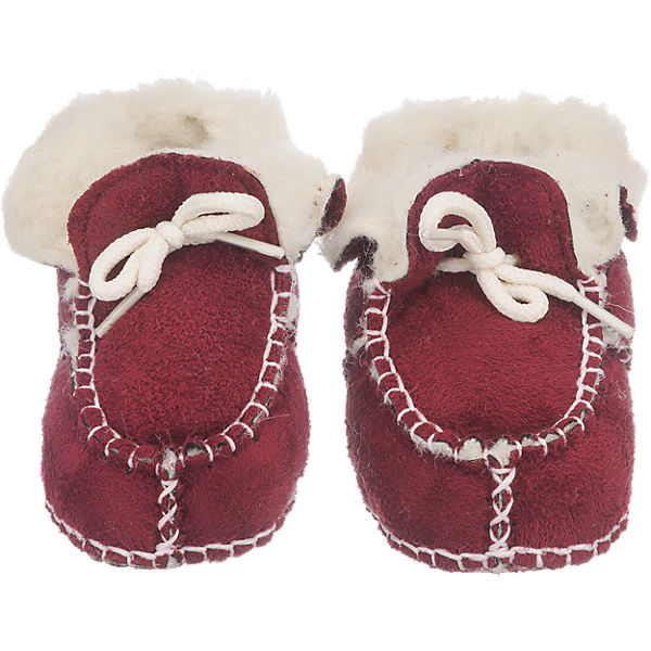 Schuhe  Playshoes Baby Krabbelschuhe in Lammfell-Optik bordeaux
