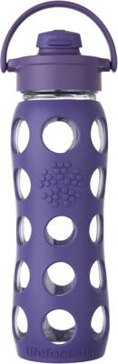 , Lifefactory Trinkflasche Glas Royal Purple Flip Top Cap