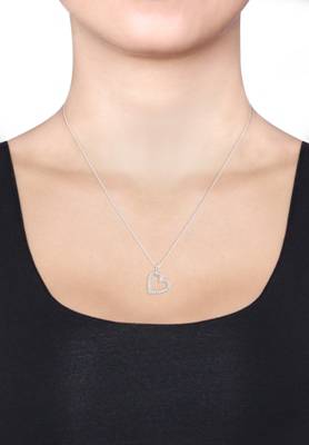 Elli, Elli Silber Kristalle Halsketten, Funkelnd Halskette | Swarovski® mirapodo weiß Herz Cute 925