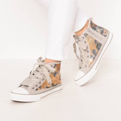 Hilda Toe Cap Sneaker Flower Sequin Sneakers High 2