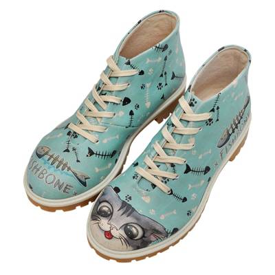 Dogo Shoes, DOGO Short Boots Fishbone Lover Schnürstiefeletten, blau