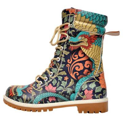 Dogo Shoes, DOGO Super Boots Chinese Dragon Schnürstiefel, mehrfarbig