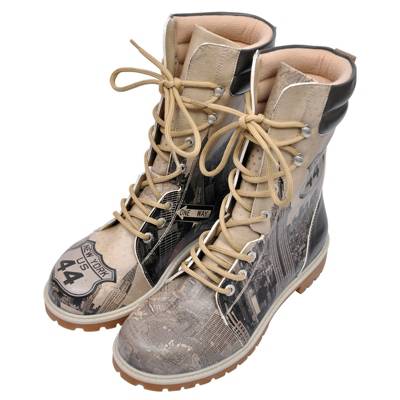 Dogo Shoes, DOGO Super Boots To New York Schnürstiefel, beige