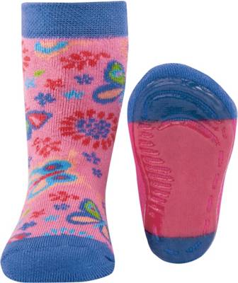 Haussocken Vollsohle Softsteps für Mädchen, Schmetterlinge