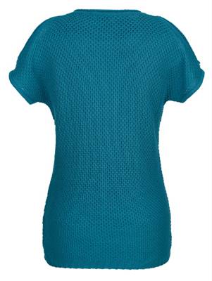 Strickshirt Cut-Outs kurzarm uni Lässig blickdicht Kunstfaser Pullover 2