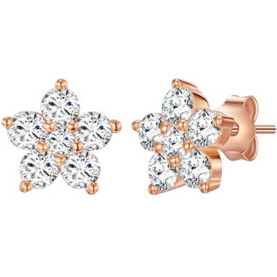 Ohrstecker Sterling Silber rosevergoldet Zirkonia weiß Ohrstecker