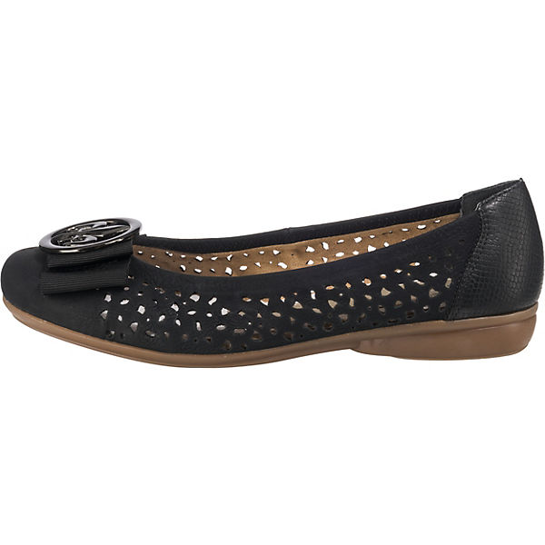 Rieker Ballerinas Schwarz Brushnubuk snake Klassische 0vrnx0Bq