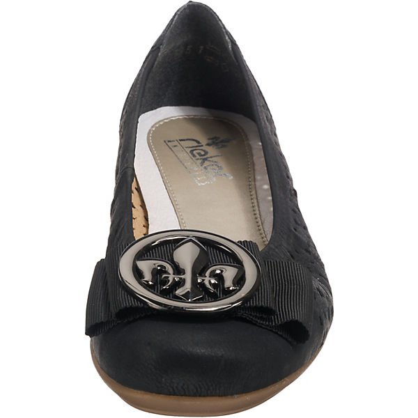 Rieker Ballerinas Schwarz Brushnubuk snake Klassische 0vrnx0Bq