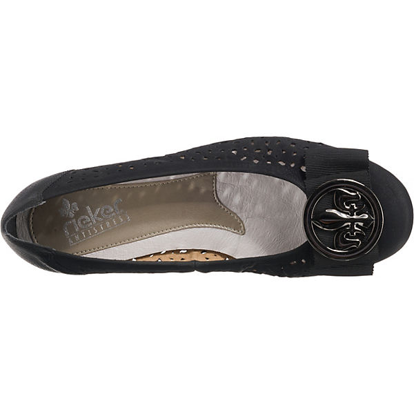 Rieker Ballerinas Schwarz Brushnubuk snake Klassische 0vrnx0Bq