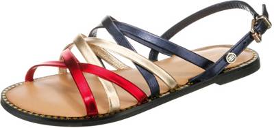 METALLIC STRAPPY FLAT SANDAL Riemchensandaletten