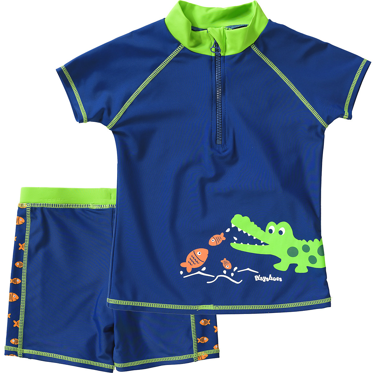 Playshoes Schwimmanzug Krokodil mit UV-Schutz 50+ dunkelblau