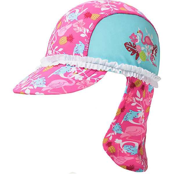 Accessoires Hüte Playshoes UV-Schutz Mütze Flamingo Badekappen für Mädchen türkis