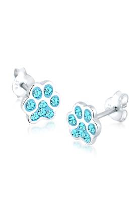Elli Ohrringe Katzenpfoten Pfote Swarovski® Kristalle Silber Ohrringe
