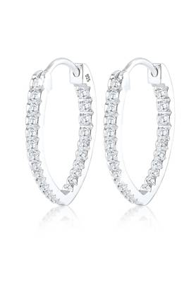 Elli Ohrringe Creole Oval Zirkonia Kristalle 925 Silber Creolen