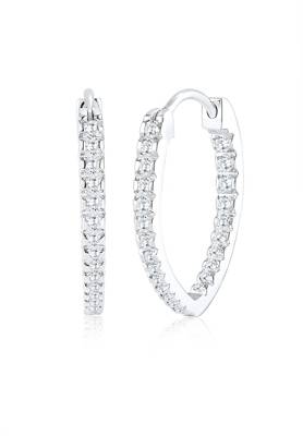 Elli Ohrringe Creole Oval Zirkonia Kristalle 925 Silber Creolen 2