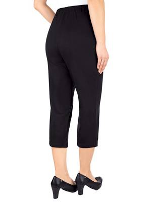 Paola, Caprihose Dekorative Nähte uni Comfort Fit Baumwolle Caprihosen