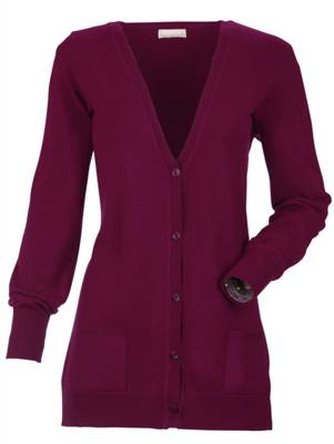 Strickjacke langarm Knöpfe uni Leicht tailliert blickdicht Kunstfaser Strickjacken