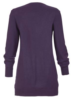 Strickjacke langarm Knöpfe uni Leicht tailliert blickdicht Kunstfaser Strickjacken 2