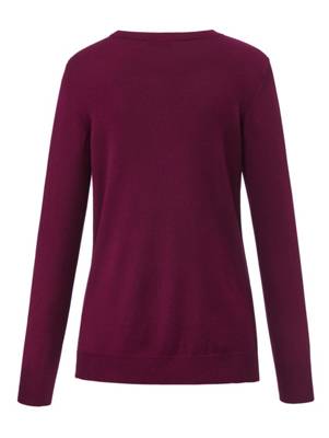 Pullover langarm uni Leicht tailliert blickdicht Kunstfaser Pullover 2