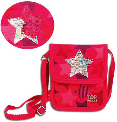 TOPModel Brustbeutel Pailletten Stern pink