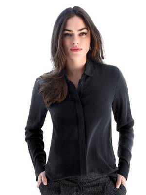 Bluse mit Bubi-Kragen Langarmblusen