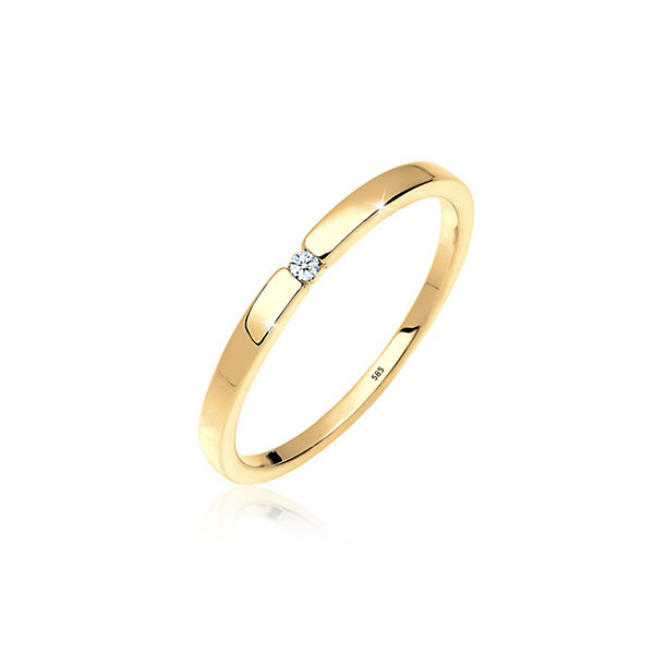 Elli Diamonds Ring Verlobung Solitär Diamant 0.015 Ct. 585 Gelbgold Ringe