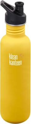Edelstahl-Trinkflasche klean kanteen Classic Lemon Curry, 800 ml, Sport Cap