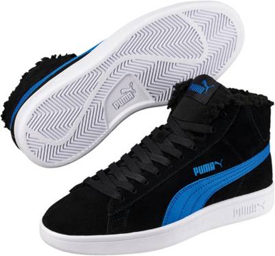 PUMA, Kinder Sneakers High Puma Smash v2 Mid Fur Jr für Jungen, schwarz PUMA, Kinder Sneakers High Puma Smash v2 Mid Fur Jr für Jungen, schwarz