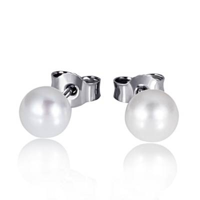 Paar Ohrstecker 925/- Silber 2 Süßwasserperlen Ohrstecker