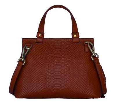 Silvio Tossi Lederhandtasche mit Anakonda-Prägung Handtaschen 2