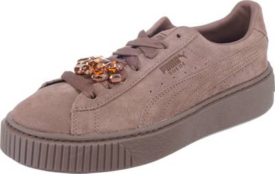 PUMA, Suede Platform Gem Sneakers Low, braun PUMA, Suede Platform Gem Sneakers Low, braun