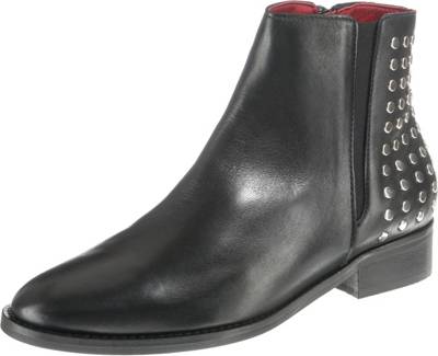 buffalo aspha flat ankle boots in washed denim