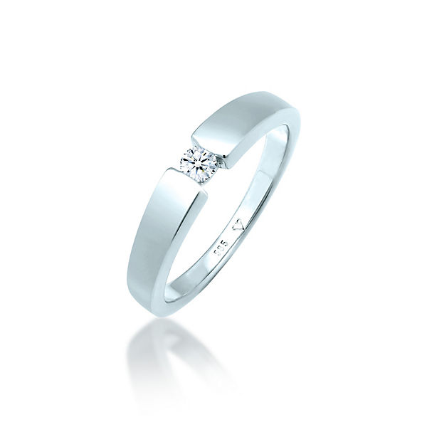 Accessoires Ringe Elli DIAMONDS Elli Diamonds Ring Verlobungsring Diamant (0.11 Ct.) 585 Weißgold Ringe silber