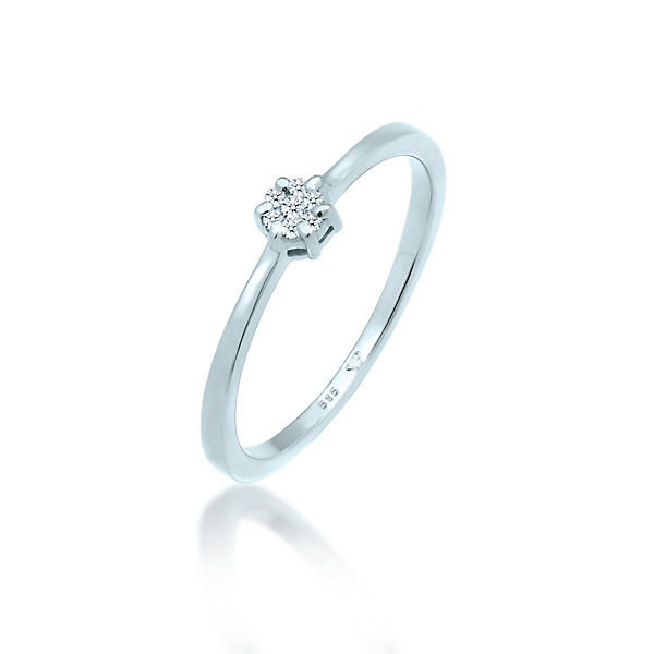 Elli Diamonds Ring Verlobungsring Diamanten (0.045 Ct.) 585 Weißgold Ringe