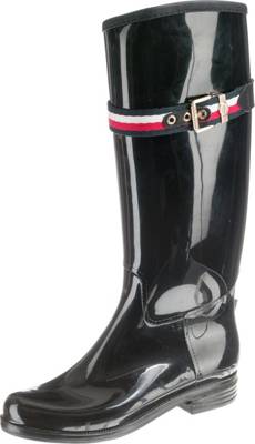 Tommy Hilfiger Damen BELT RAIN BOOT Gummistiefel schwarz