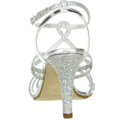 Damen Sandaletten Glitzeroptik silber Klassische Sandaletten 2