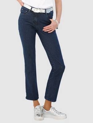 Jeans Strasssteine Reißverschluss,Knopf uni Regular Fit Baumwolle Jeanshosen 2