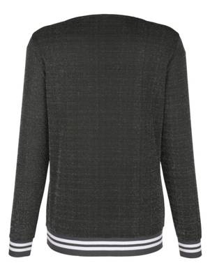 Shirt Metallisches Garn langarm uni Lässig blickdicht Kunstfaser T-Shirts 2