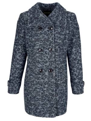 Laura Kent Boucléjacke Knöpfe langarm Knöpfe animal print Figurumspielend Kunstfaser Übergangsjacken