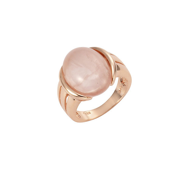 Accessoires Ringe Zeeme Ring 925/- Sterling Silber Rosenquarz Rosenquarz rotvergoldet Ringe rot Accessoires Ringe Zeeme Ring 925/- Sterling Silber Rosenquarz Rosenquarz rotvergoldet Ringe rot
