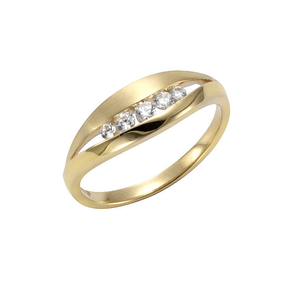 Accessoires Ringe Celesta Ring 375/- Gelbgold Zirkonia Zirkonia Ringe gelb
