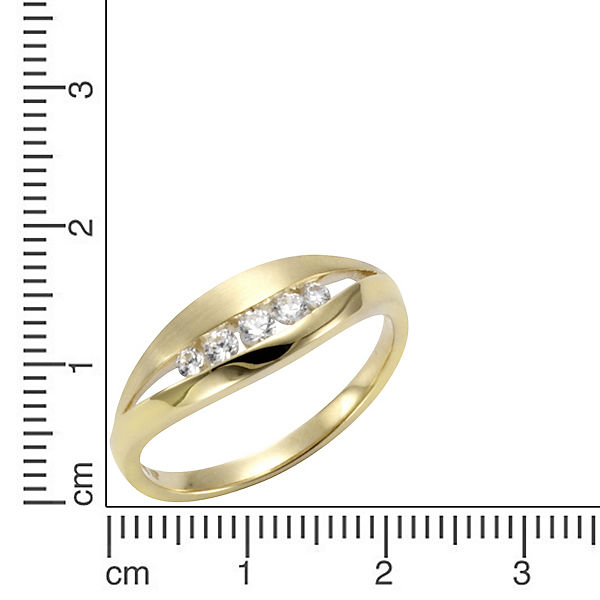 Accessoires Ringe Celesta Ring 375/- Gelbgold Zirkonia Zirkonia Ringe gelb